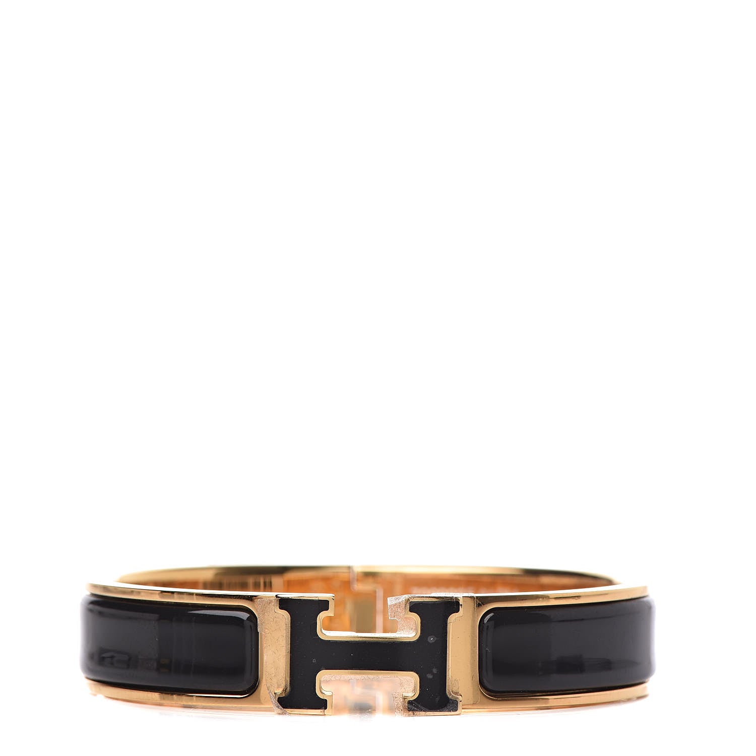 Hermes Enamel Narrow Clic Clac H Bracelet PM Black 1 of 7