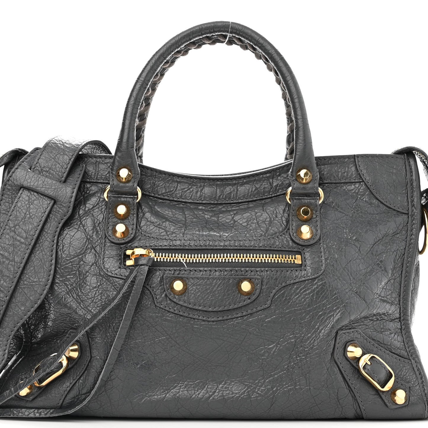Agneau Classic Gold Hardware S City Gris Fossile