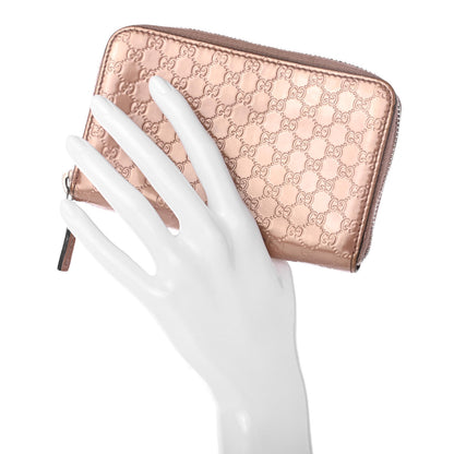 Gucci Patent Microguccissima Zip Around Wallet Pink 2 of 7