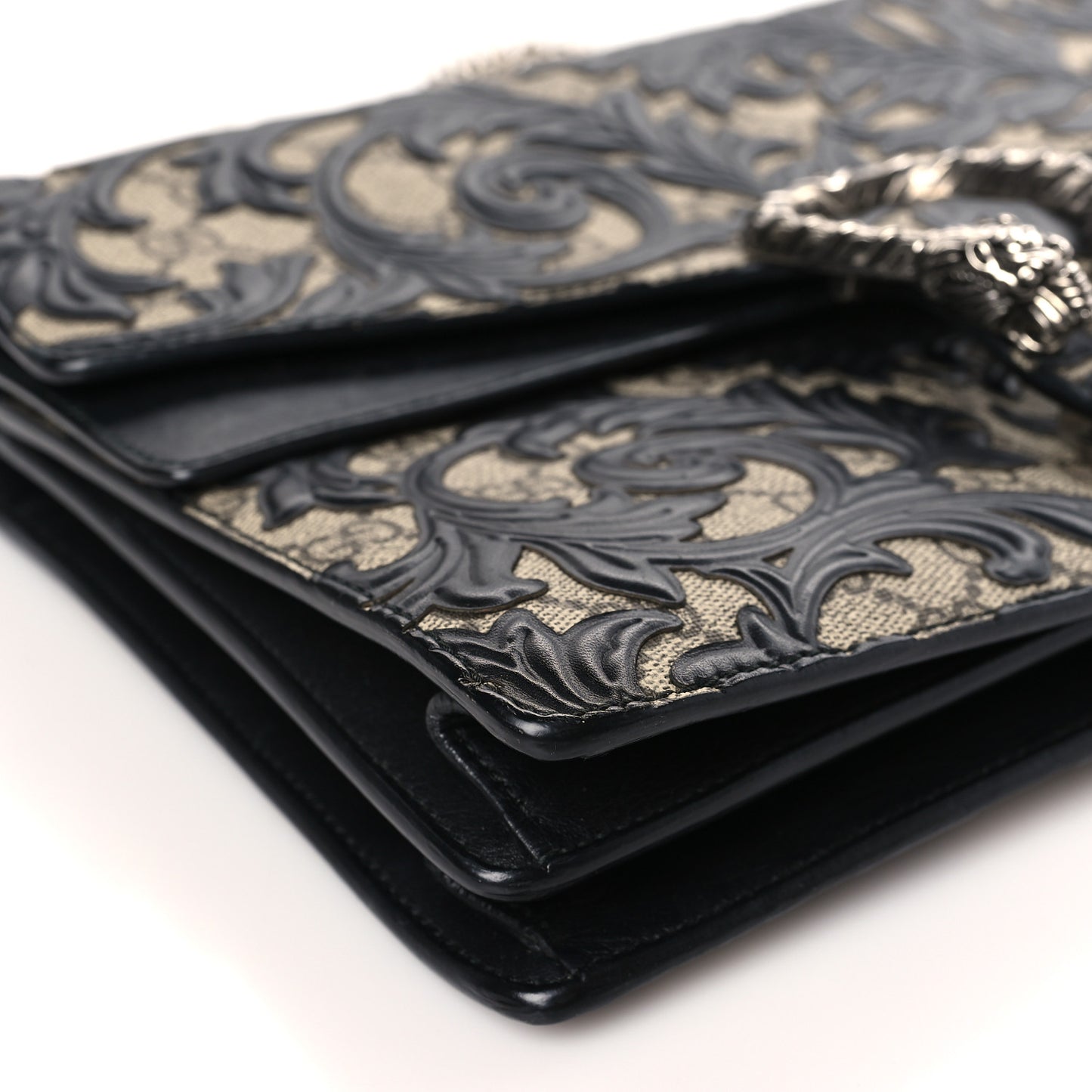 GG Supreme Monogram Arabesque Medium Dionysus Shoulder Bag Black