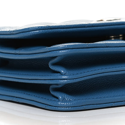 Chanel Caviar Quilted Mini Wallet On Chain WOC Blue 9 of 12