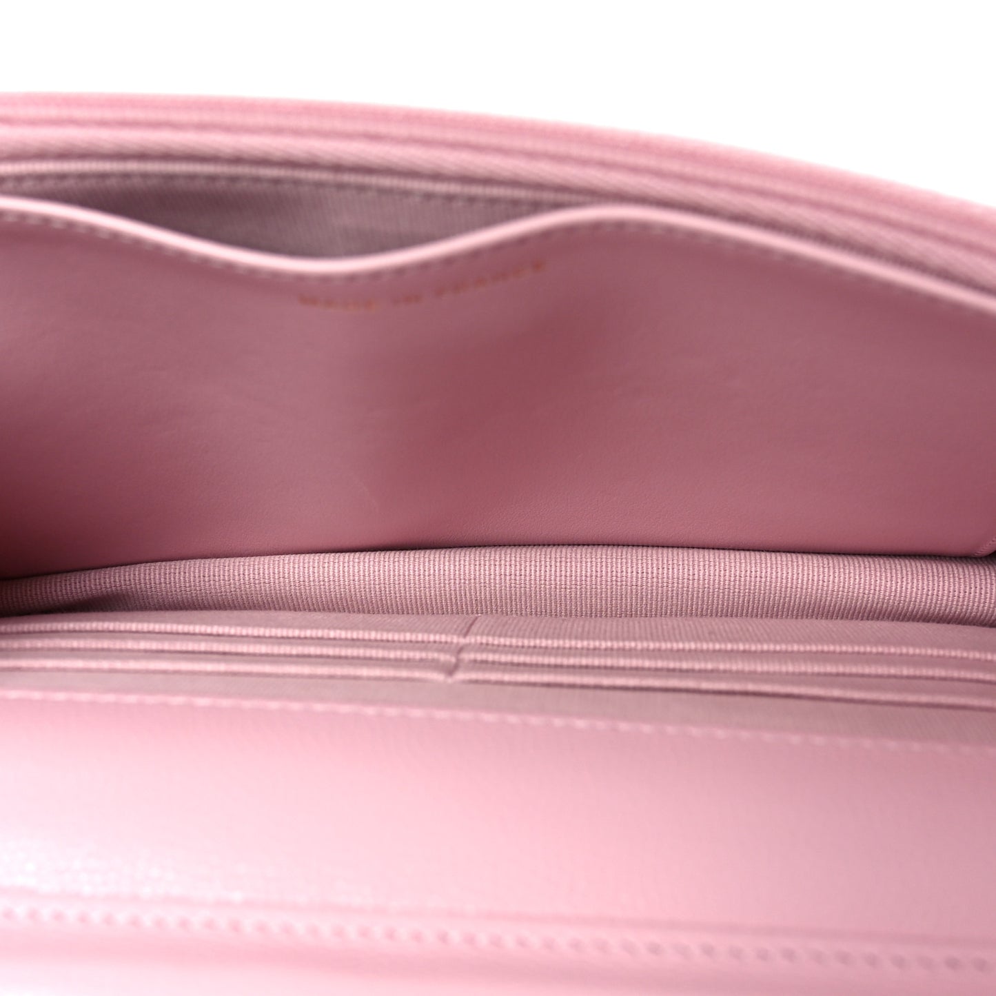 Caviar Quilted Textured CC Wallet on Chain WOC Light Pink