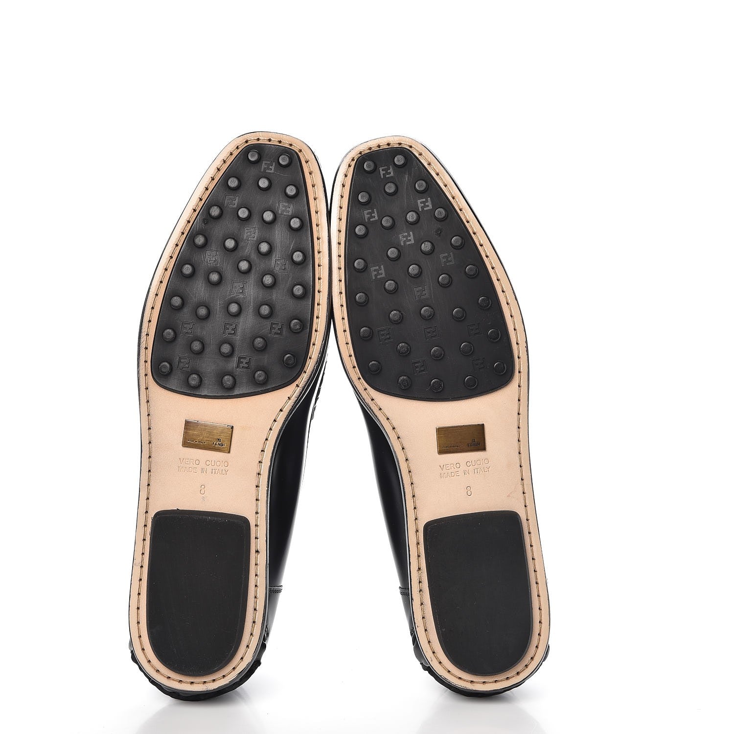 Fendi Vitello Spazzolato Moccasin Loafers 8 Black 7 of 12