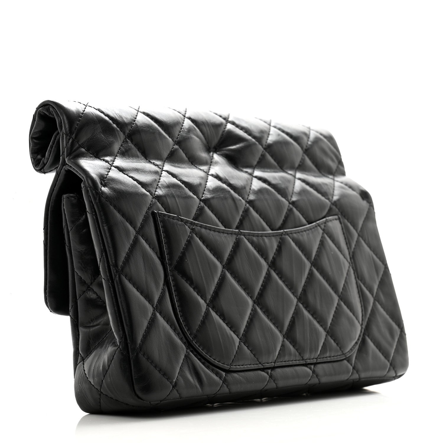 Chanel Crumpled Calfskin Quilted Clutch Black 3 of 10