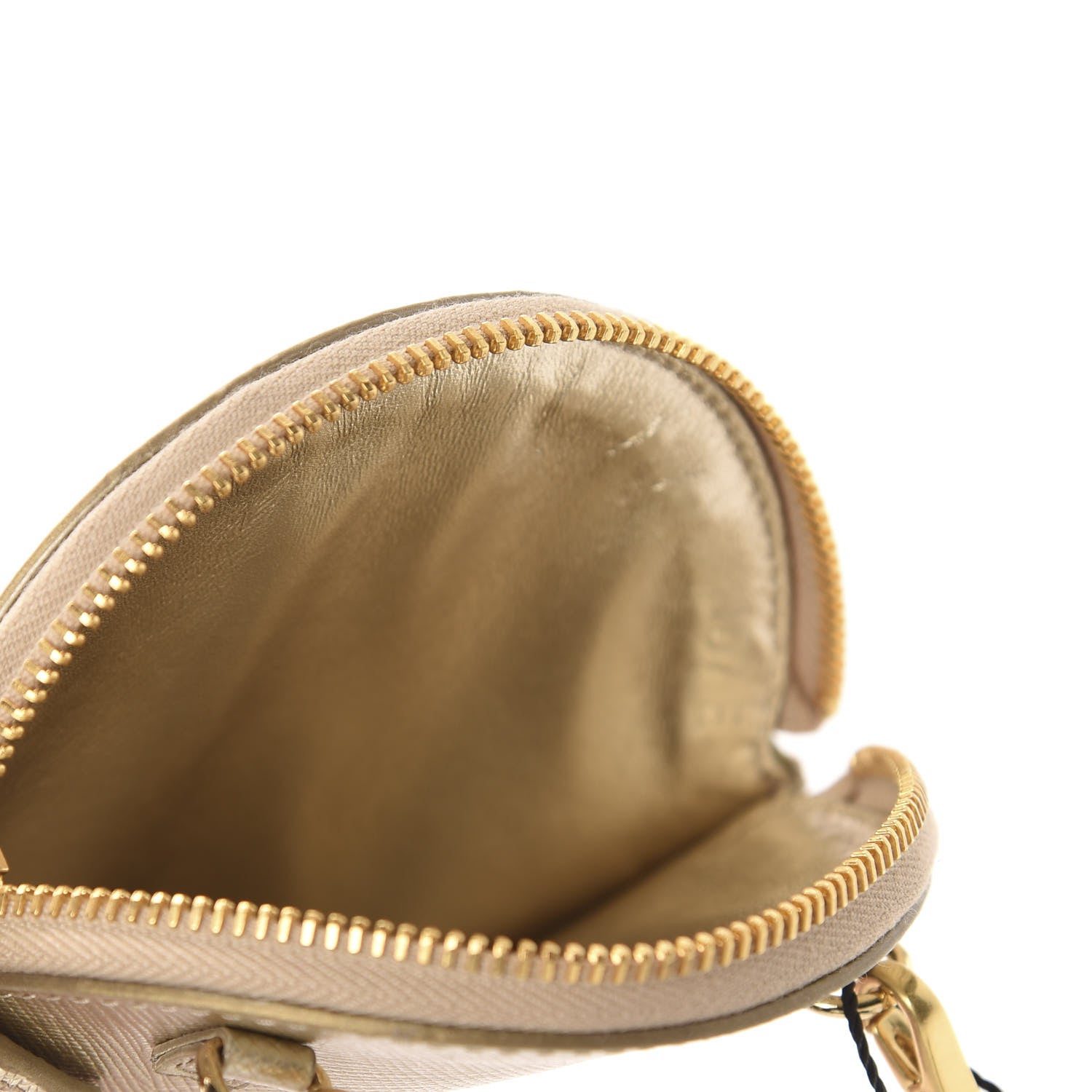 Prada Metallic Saffiano Mini Pouch Pirite 5 of 9