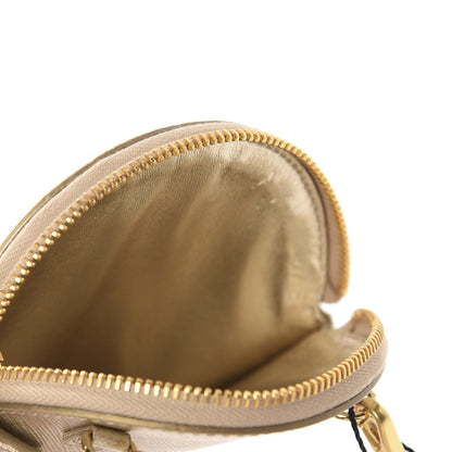 Prada Metallic Saffiano Mini Pouch Pirite 5 of 9