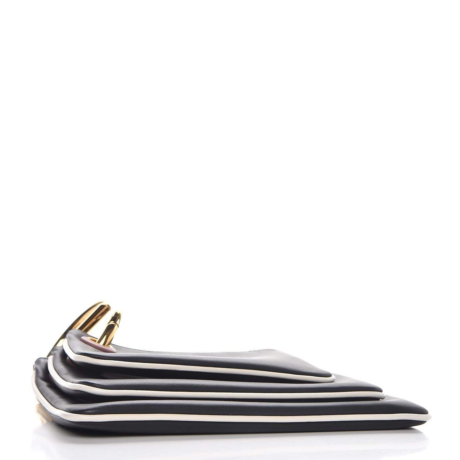 Fendi Vitello Century Opaco F is Fendi Bi-Color Triplette Pouch Set Black 4 of 10