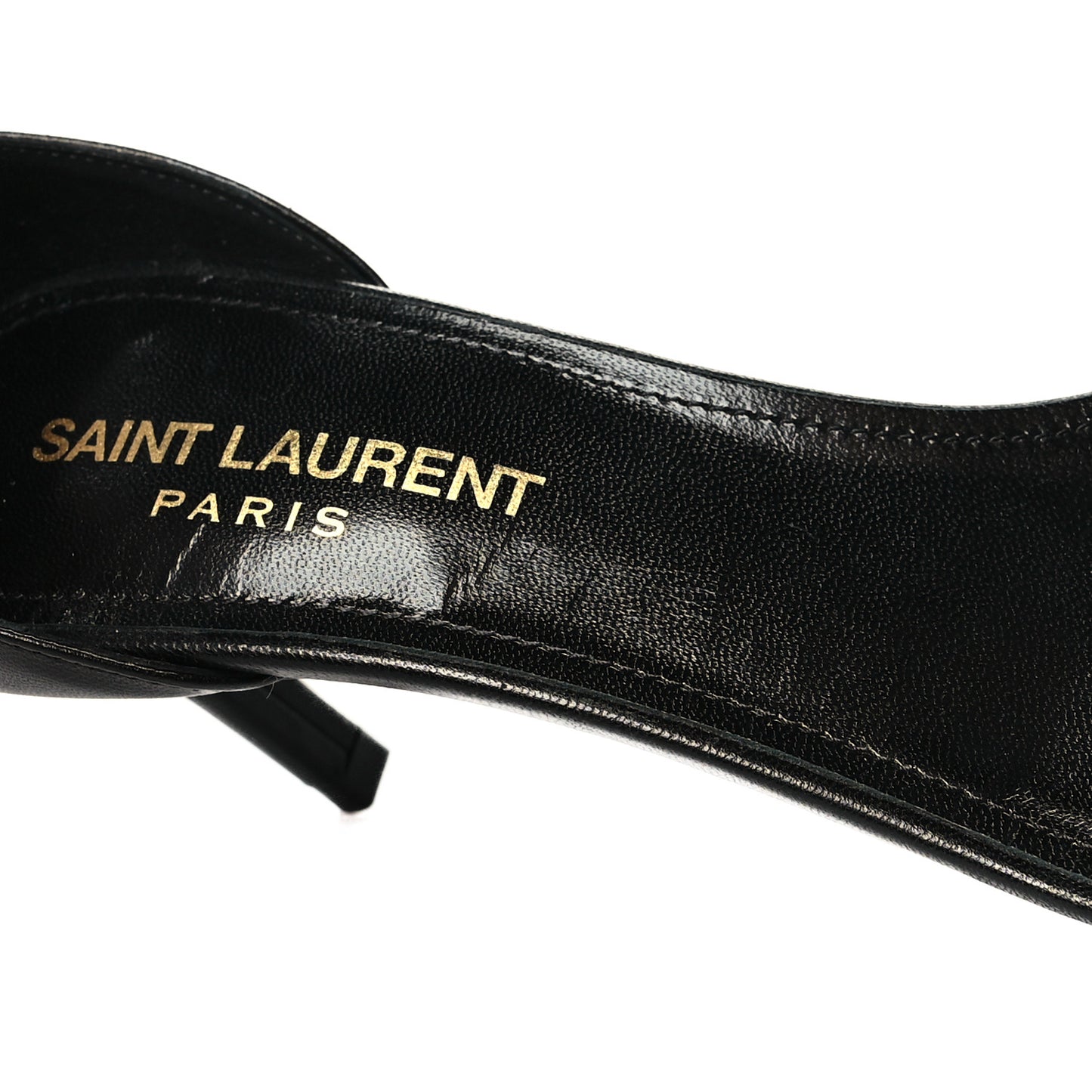 Calfskin Tripon Amber 85 Ankle Strap Sandals 35.5 Black