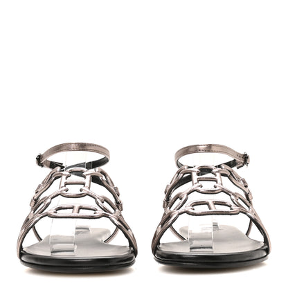 Hermes Metallic Nappa Naos Sandals 38 Champange 3 of 9