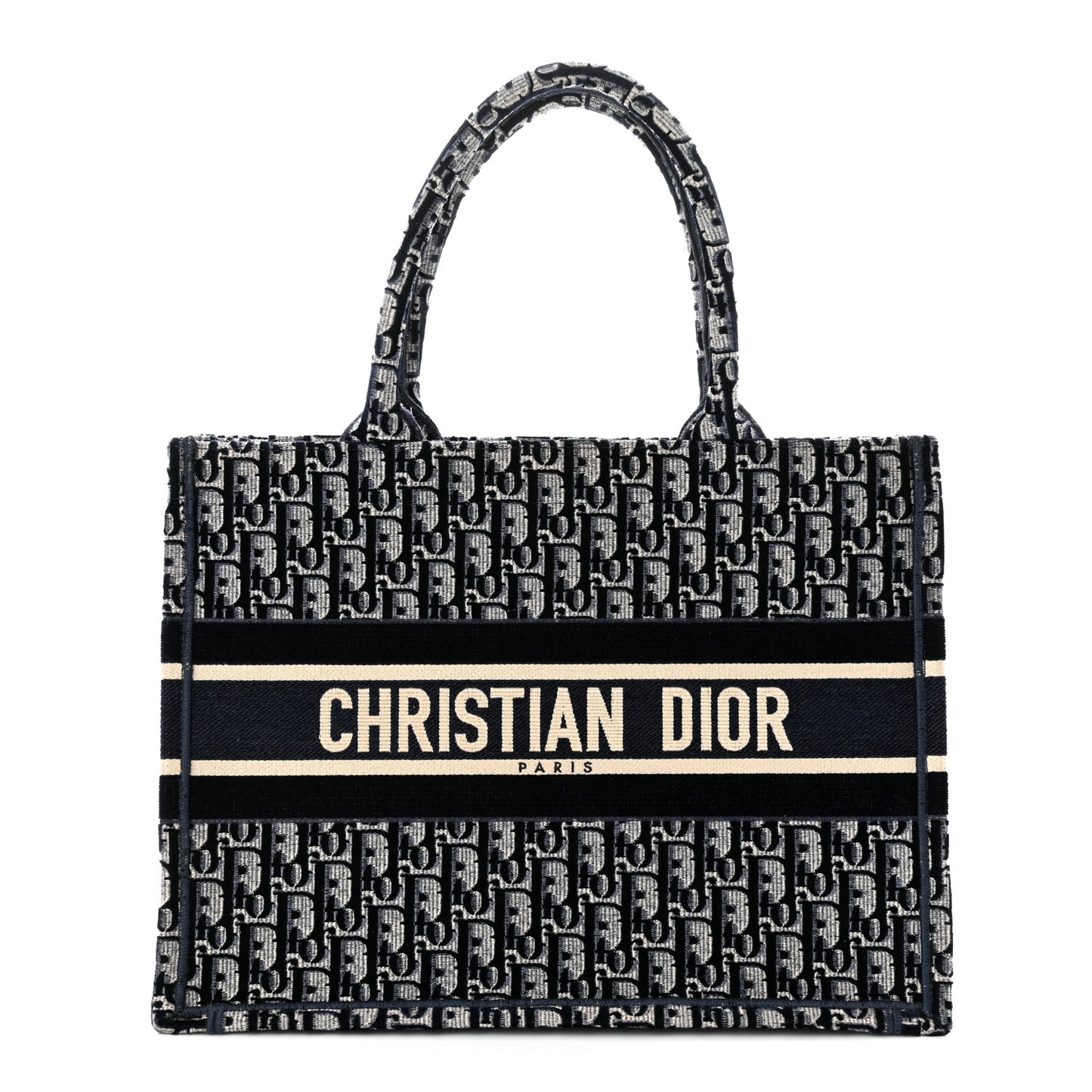 Oblique Velvet Medium Book Tote Blue Multicolor
