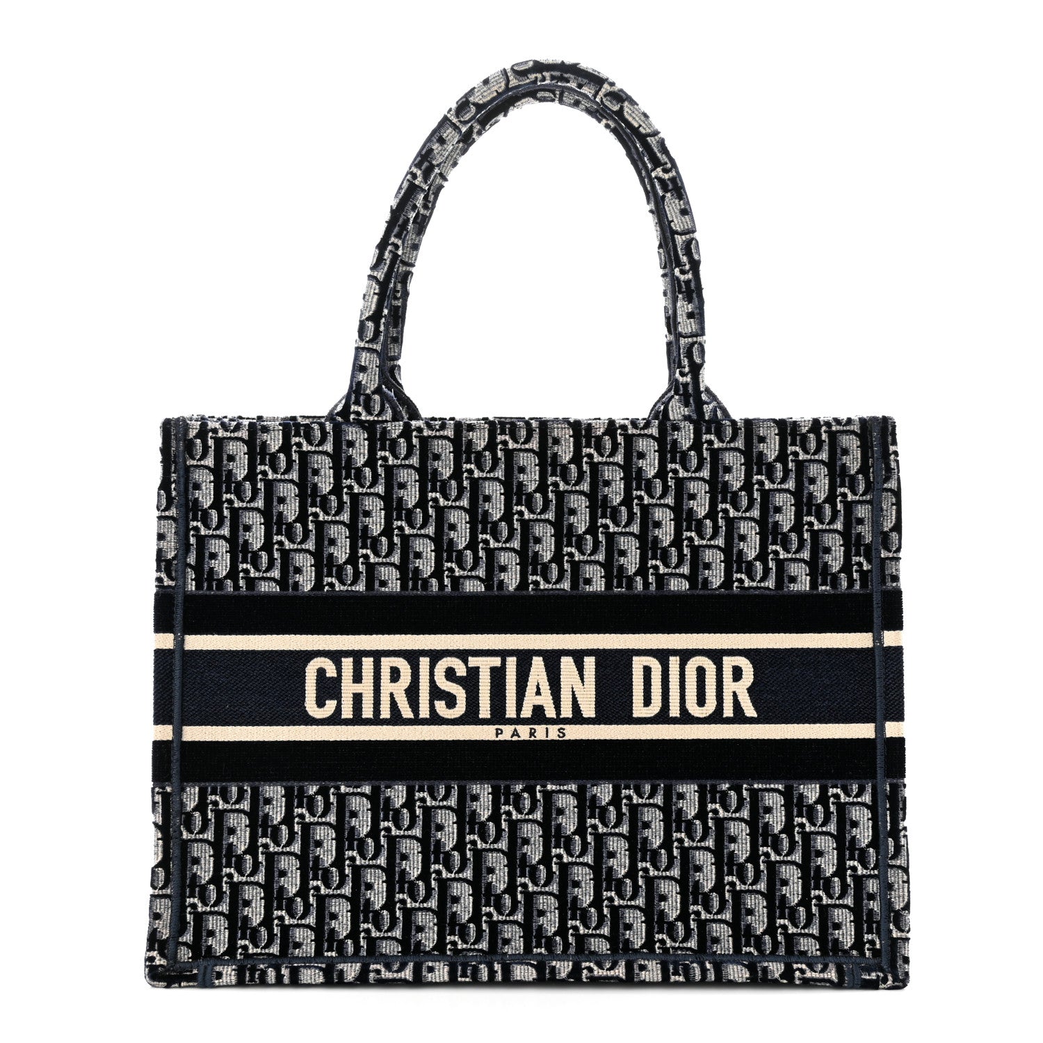 Christian Dior Oblique Velvet Medium Book Tote Blue Multicolor 1 of 10
