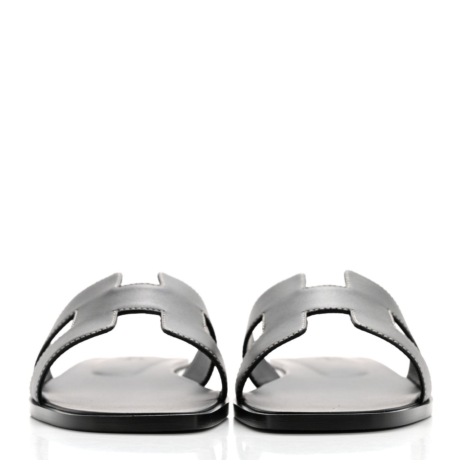 Hermes Box Calfskin Oran Sandals 39 Black 2 of 9