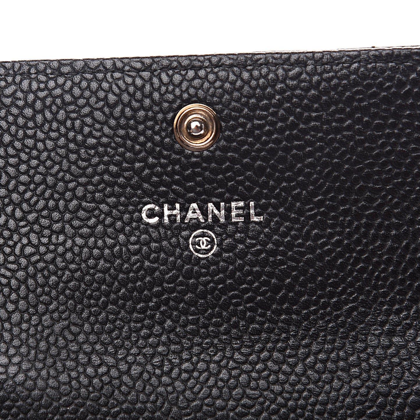 Caviar Quilted Flap Card Holder Black