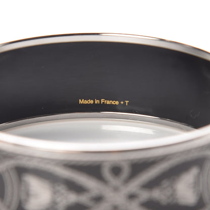 Hermes Enamel Printed Wide Grand Apparat Bracelet 65 Black 4 of 6