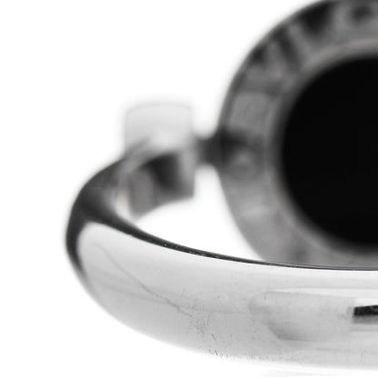 Bulgari 18K White Gold Diamond Black Onyx Bvlgari Bvlgari Flip Ring 52 6 6 of 8