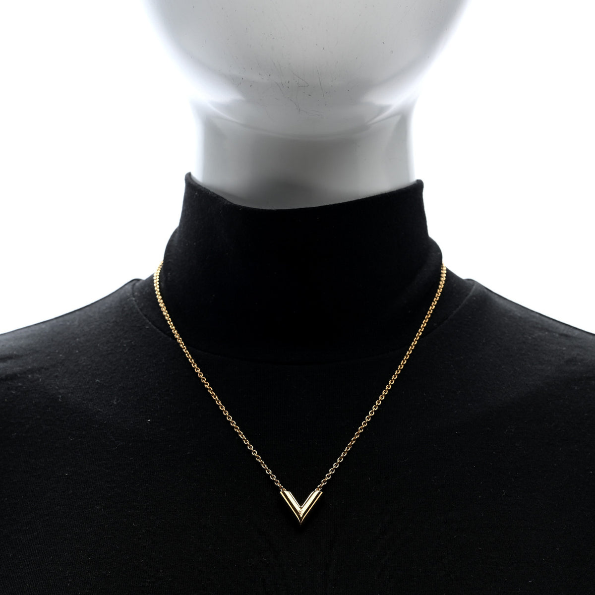 Louis Vuitton Brass Essential V Necklace Gold 2 of 6