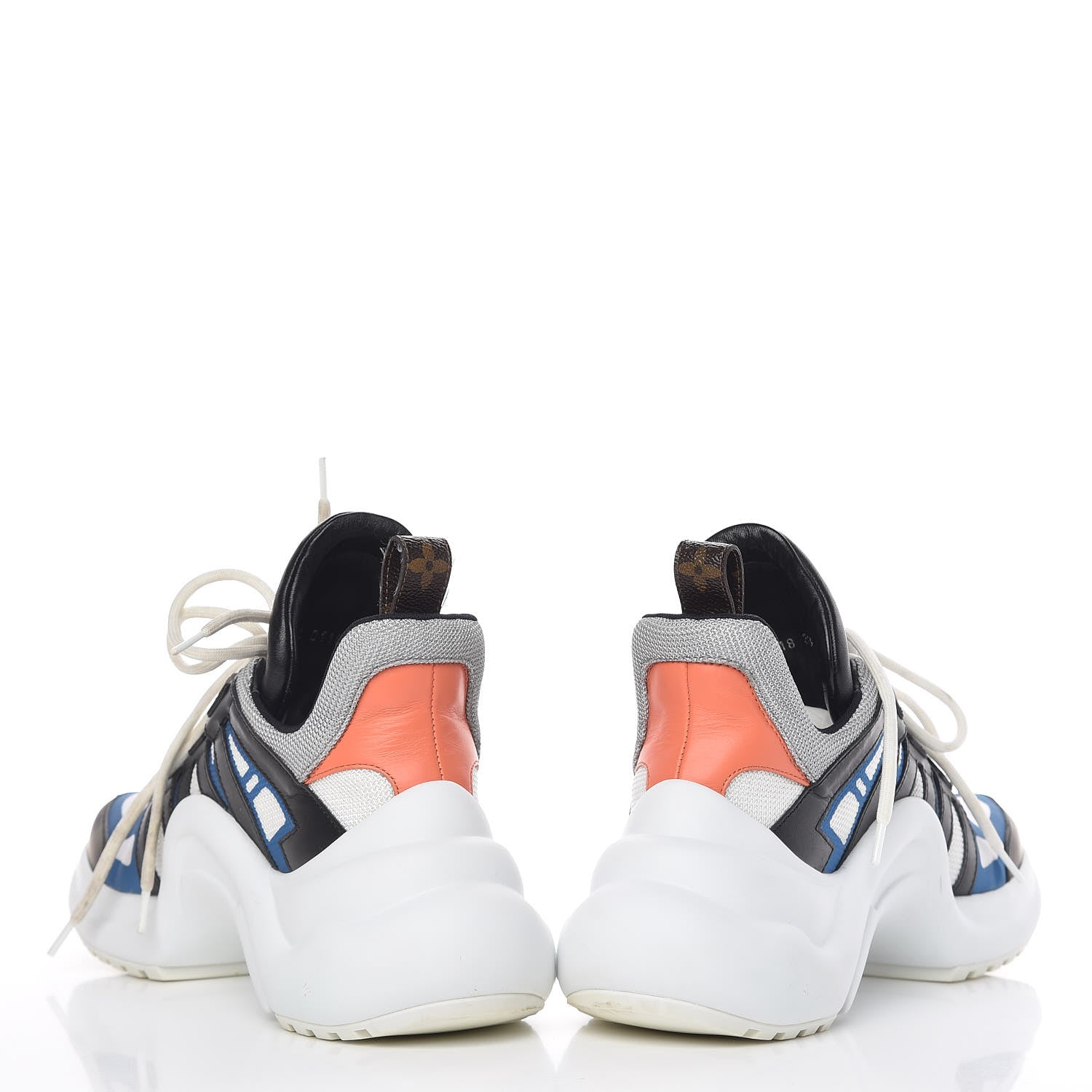 Louis Vuitton Calfskin Technical Nylon LV Archlight Sneakers 38 Blue Black Gris 6 of 17