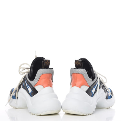 Louis Vuitton Calfskin Technical Nylon LV Archlight Sneakers 38 Blue Black Gris 6 of 17