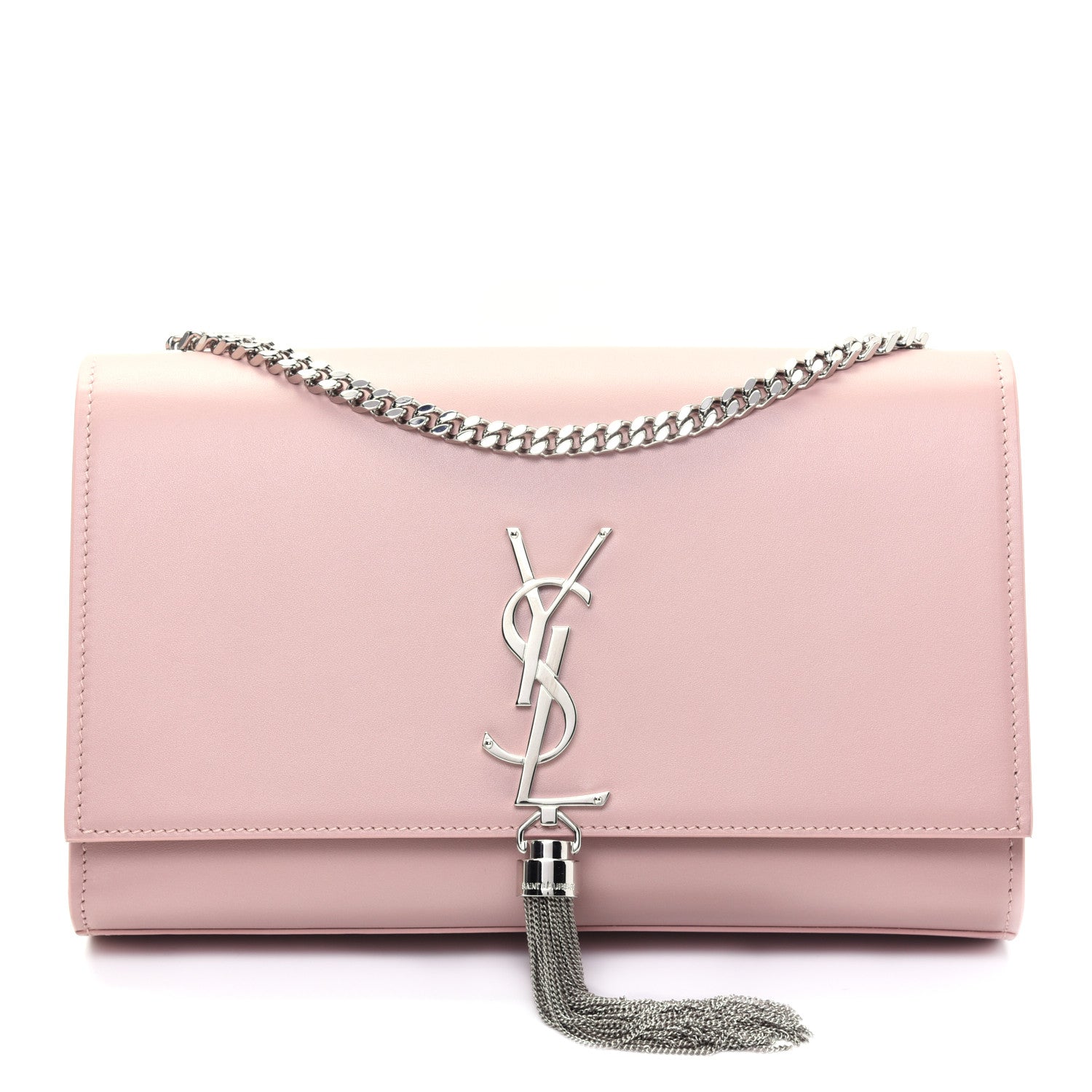Saint Laurent SAINT LAURENT Smooth Calfskin Medium Classic Monogram Kate Tassel Satchel Pale Pink 1 of 13
