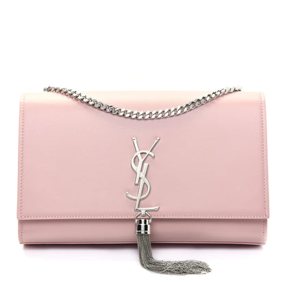 Saint Laurent SAINT LAURENT Smooth Calfskin Medium Classic Monogram Kate Tassel Satchel Pale Pink 1 of 13