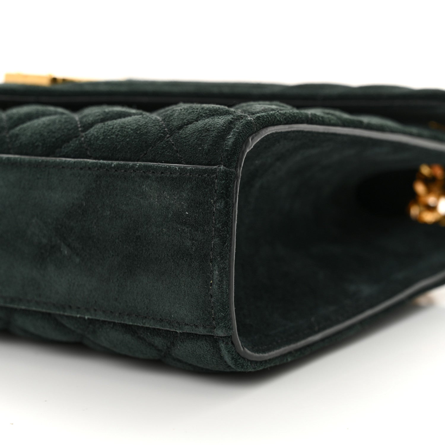 Saint Laurent Suede Mixed Matelasse Triquilt Medium Monogram Satchel Algae 10 of 13