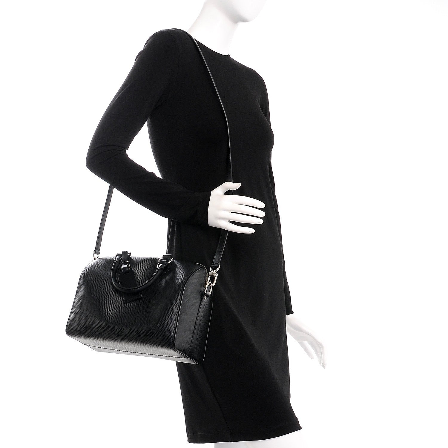 Louis Vuitton Epi Speedy Bandouliere 25 Black 2 of 9