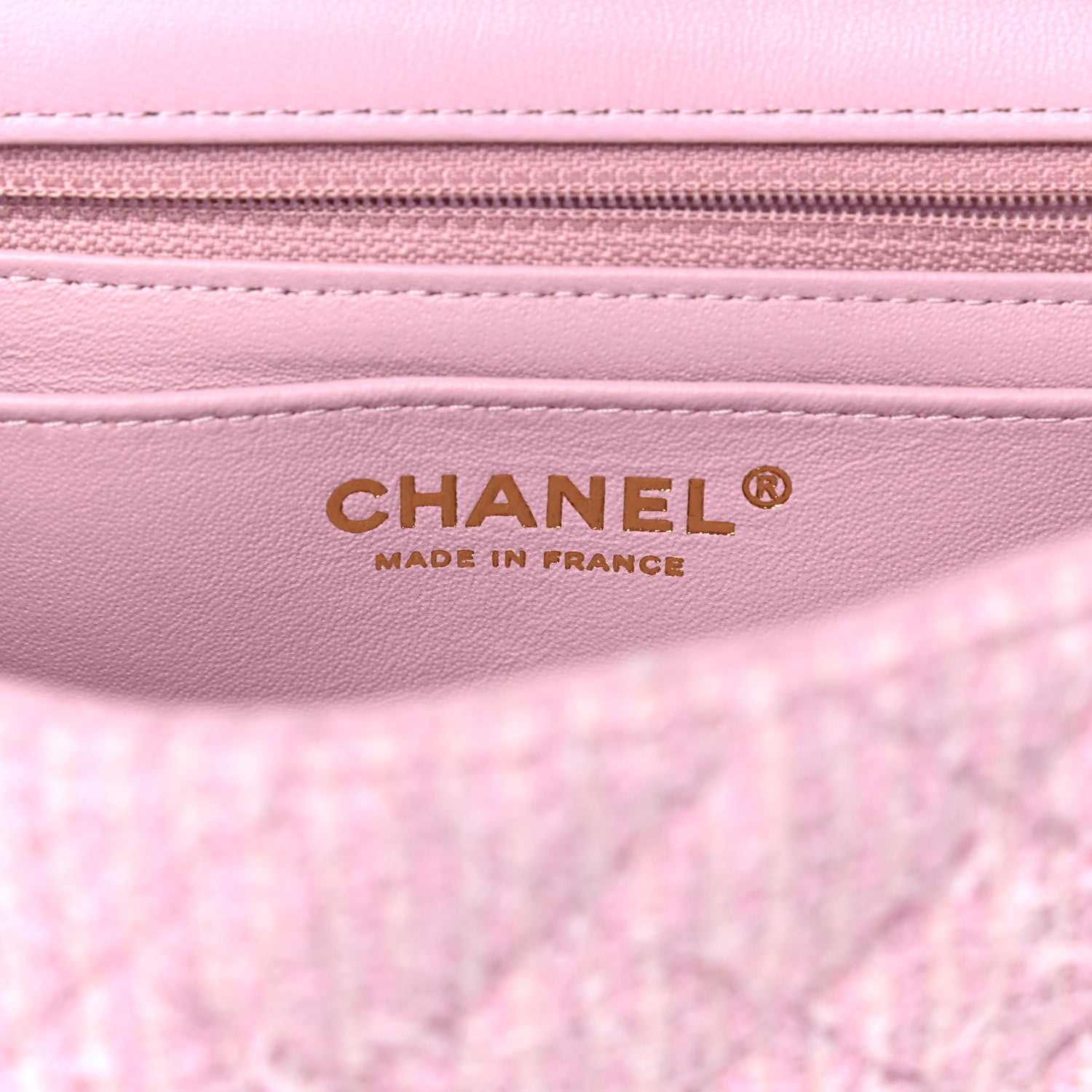Chanel Tweed Quilted Mini Rectangular Flap Pink 6 of 12