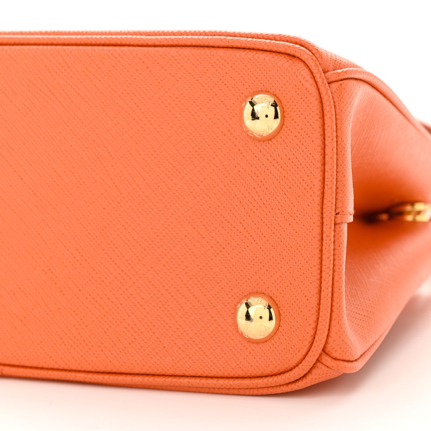 Saffiano Lux Mini Galleria Double Zip Tote Arancio