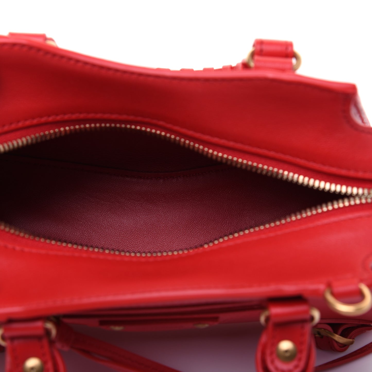 Smooth Calfskin Neo Classic Brass Hardware Mini City Red