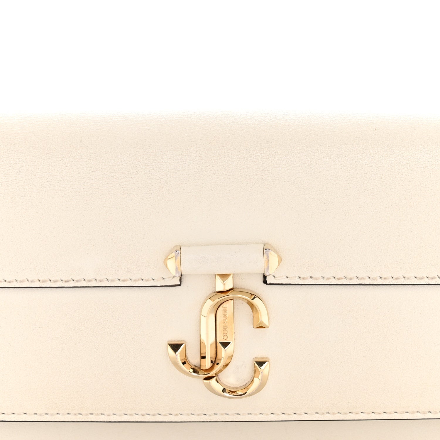 Jimmy Choo Calfskin Mini Avenue Shoulder Bag White 1812955