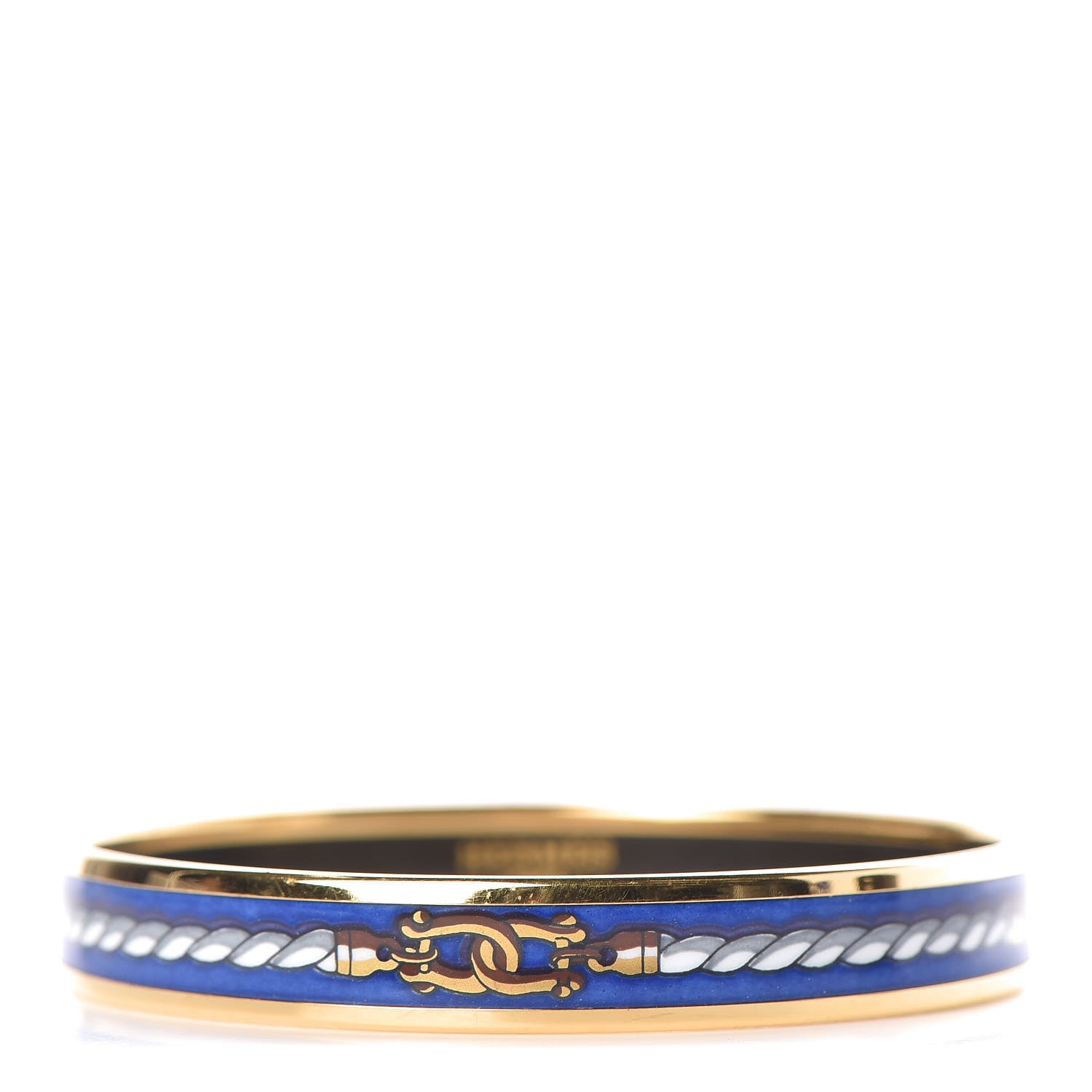 Hermes Enamel Printed Rope Chain Link Narrow Bracelet 65 1 of 5