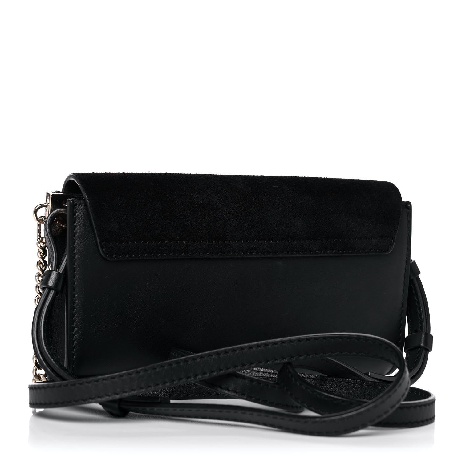 Chloe Suede Calfskin Mini Faye Shoulder Bag Black 3 of 14