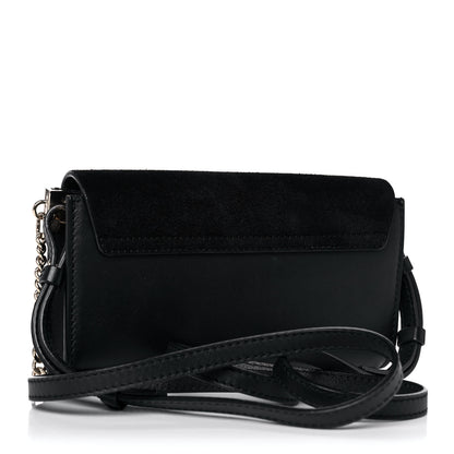 Chloe Suede Calfskin Mini Faye Shoulder Bag Black 3 of 14
