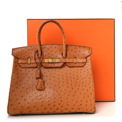 Hermes Ostrich Birkin 35 Gold 15 of 15