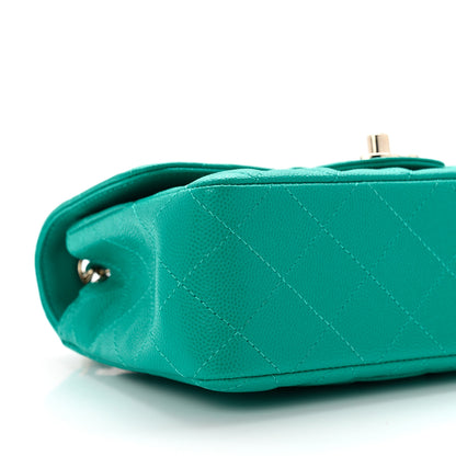 Chanel Caviar Quilted Mini Rectangular Flap Turquoise 8 of 9