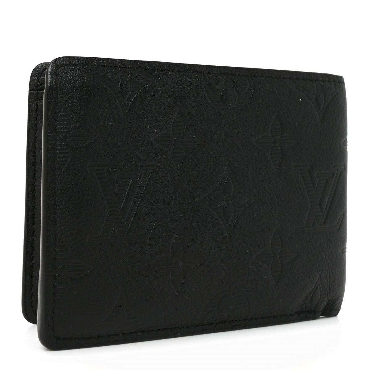 Calfskin Monogram Shadow Multiple Wallet Black
