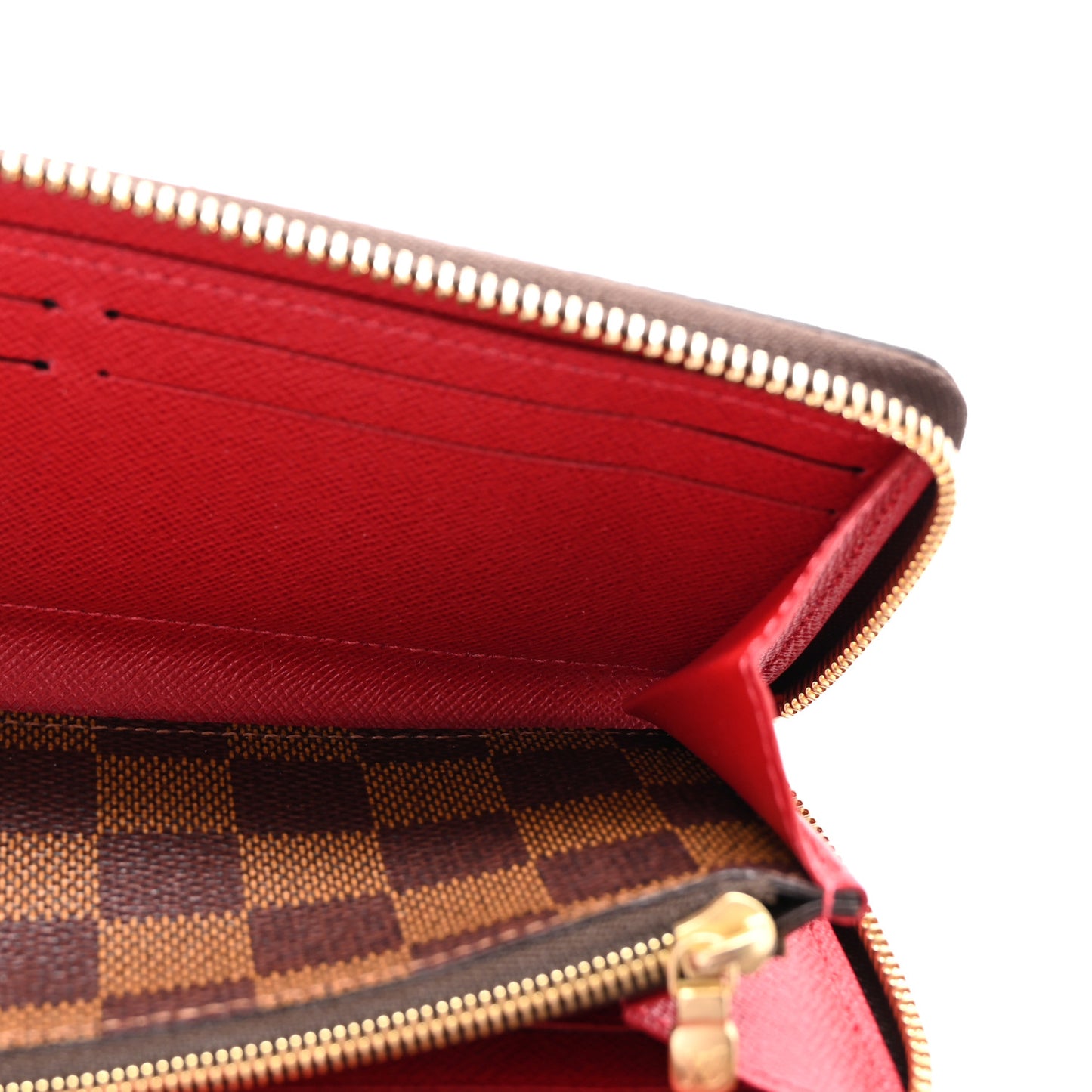 Damier Ebene Clemence Wallet Cherry