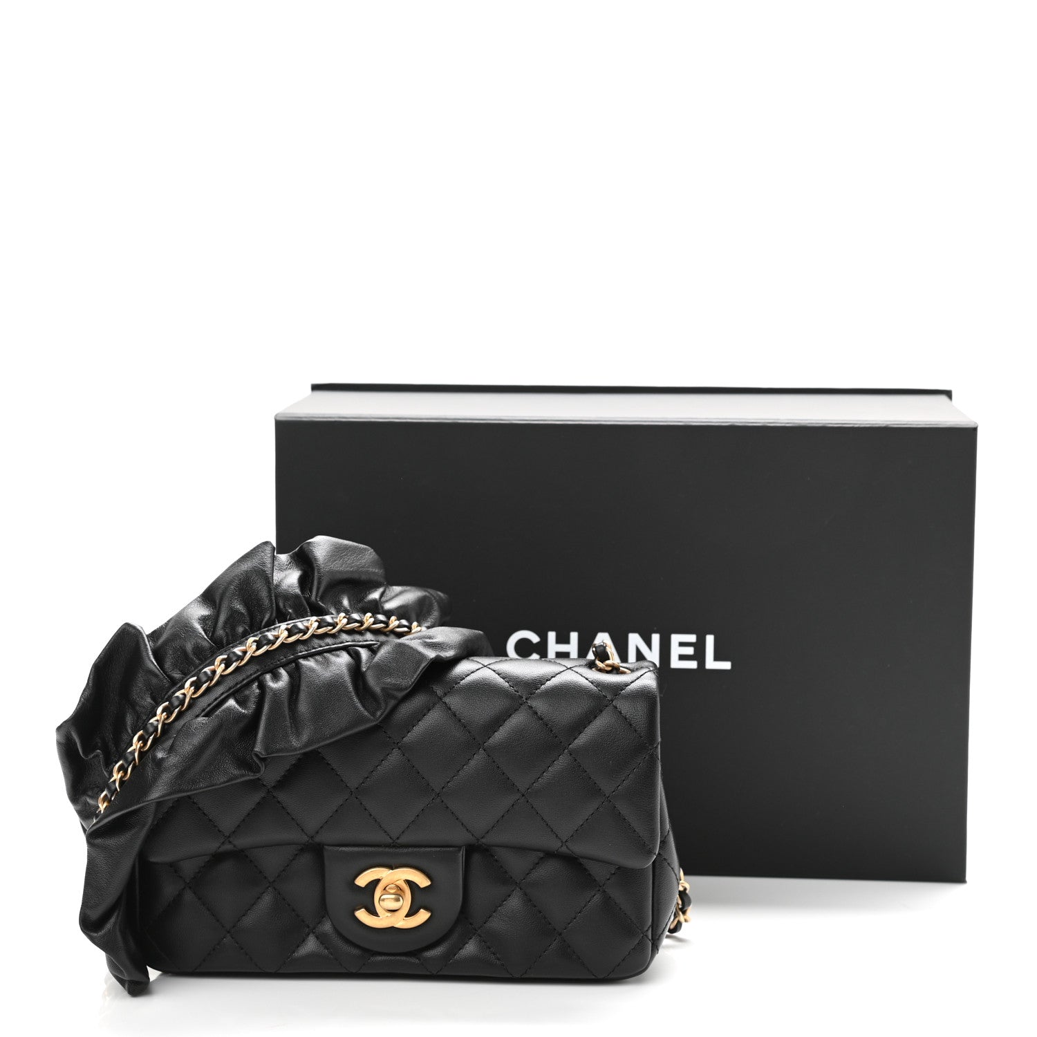 Chanel Lambskin Quilted Mini Romance Rectangular Flap Black 11 of 11