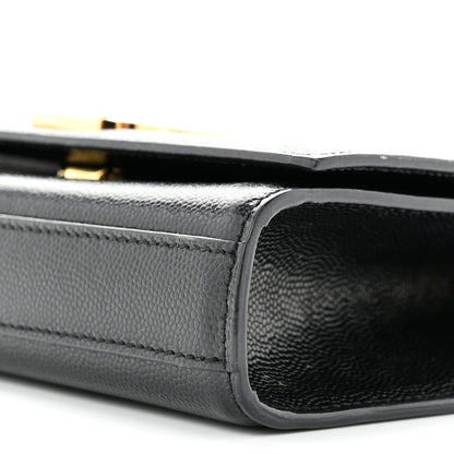 Saint Laurent Grain De Poudre Small Monogram Kate Satchel Black 10 of 11