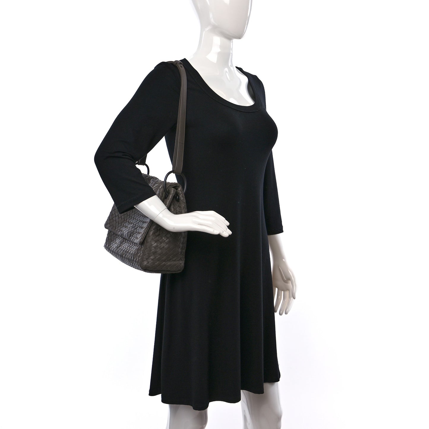 Nappa Intrecciato Flap Shoulder Bag Quetsche