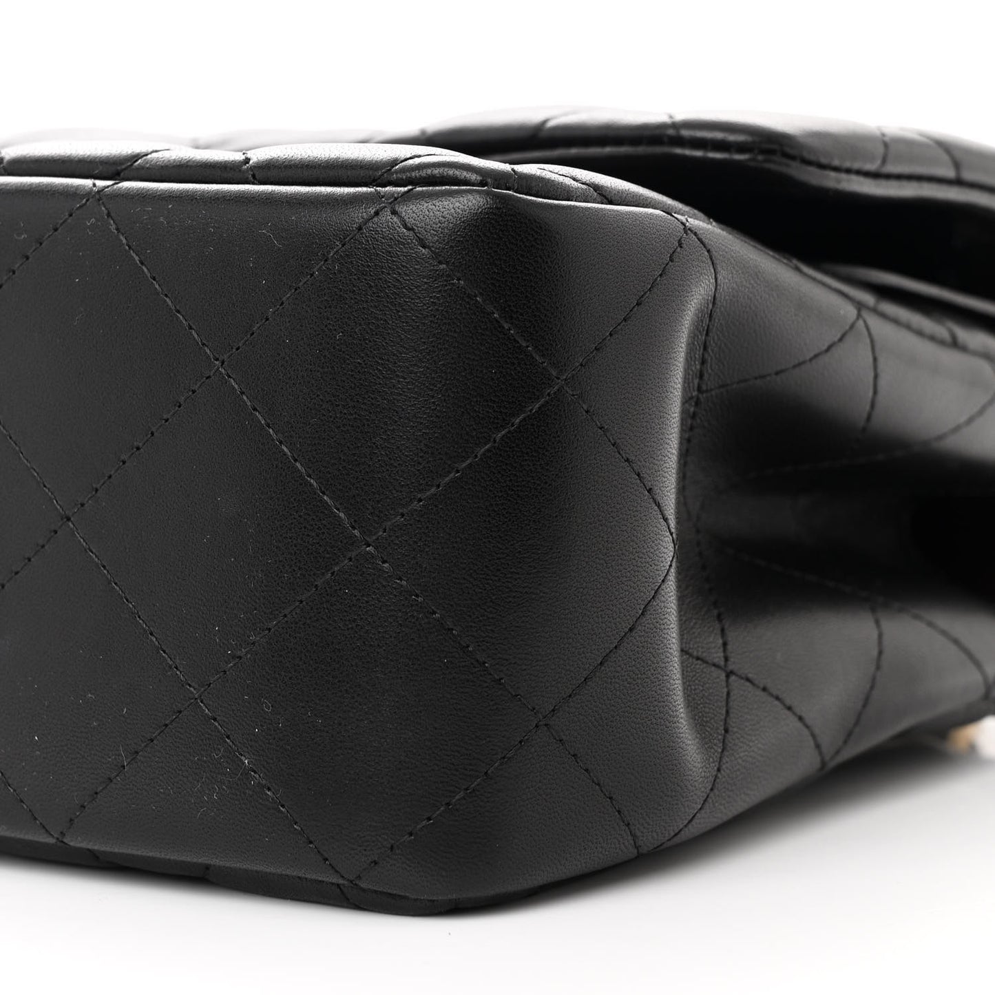 Lambskin Quilted Jumbo Double Flap Black