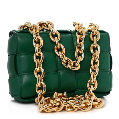Bottega Veneta Lambskin Maxi Intreccio Padded Chain Cassette Crossbody Bag Racing Green 3 of 13