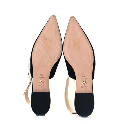 Christian Dior Technical Canvas Ribbon J'Adior Slingback Ballet Flats 39.5 Black 6 of 10