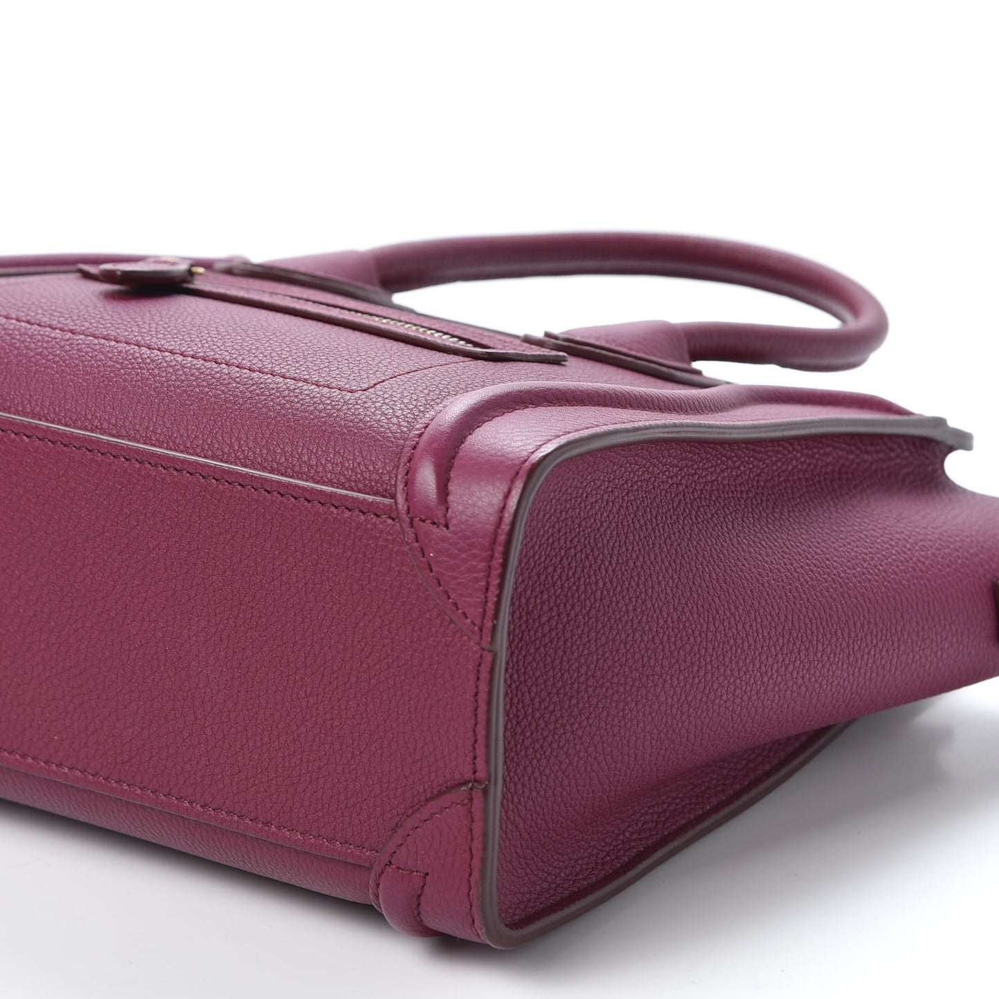 Drummed Calfskin Nano Luggage Plum