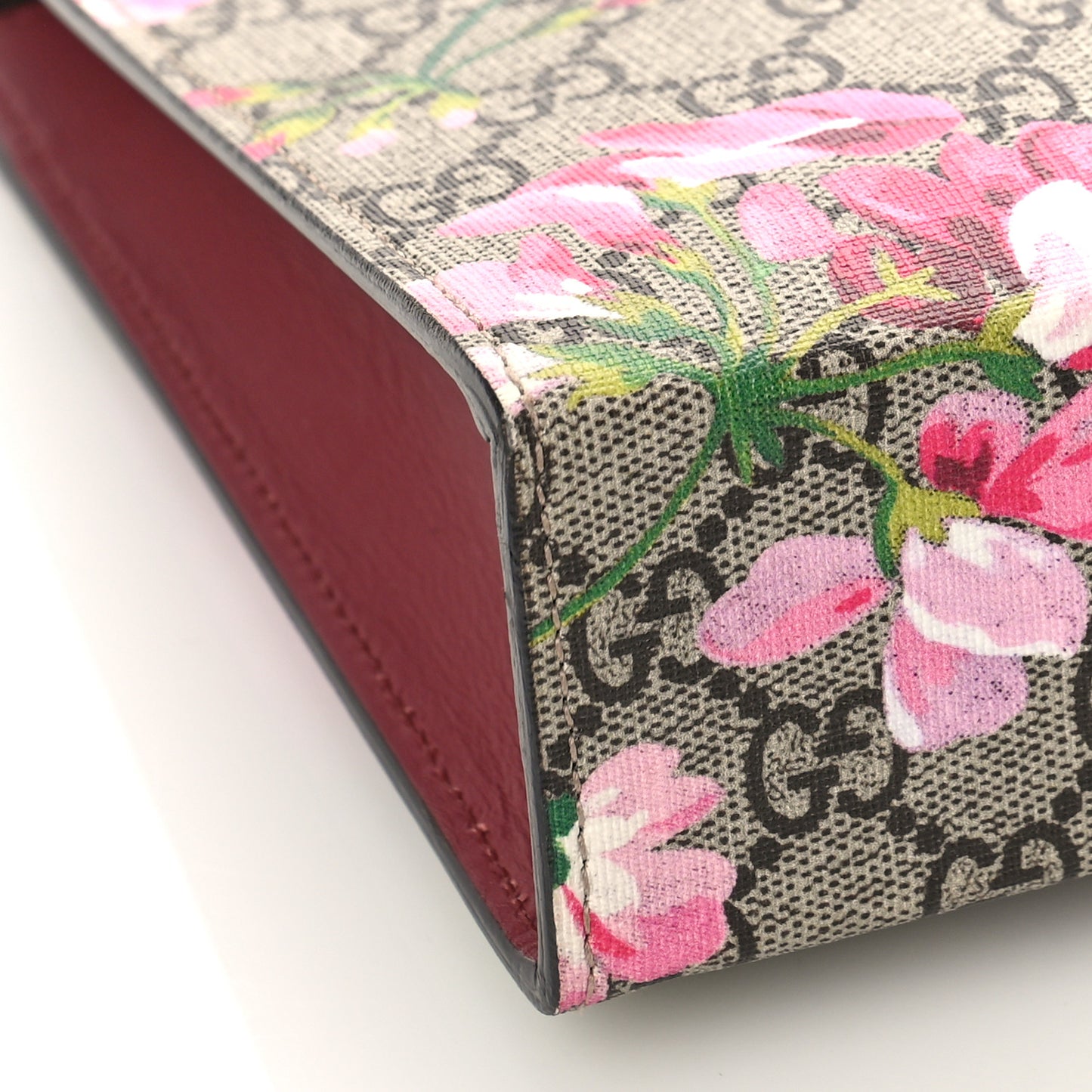 GG Supreme Monogram Blooms Large Cosmetic Case Beige Multicolor Dry Rose