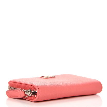 Chanel Goatskin Zip Around Coin Purse Wallet Coral 4 of 8