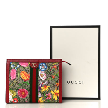 Gucci GG Supreme Monogram Flora Web Ophidia Pouch Red 10 of 10