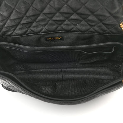 Chanel Calfskin Quilted XXL Travel Flap Bag Black 5 of 9