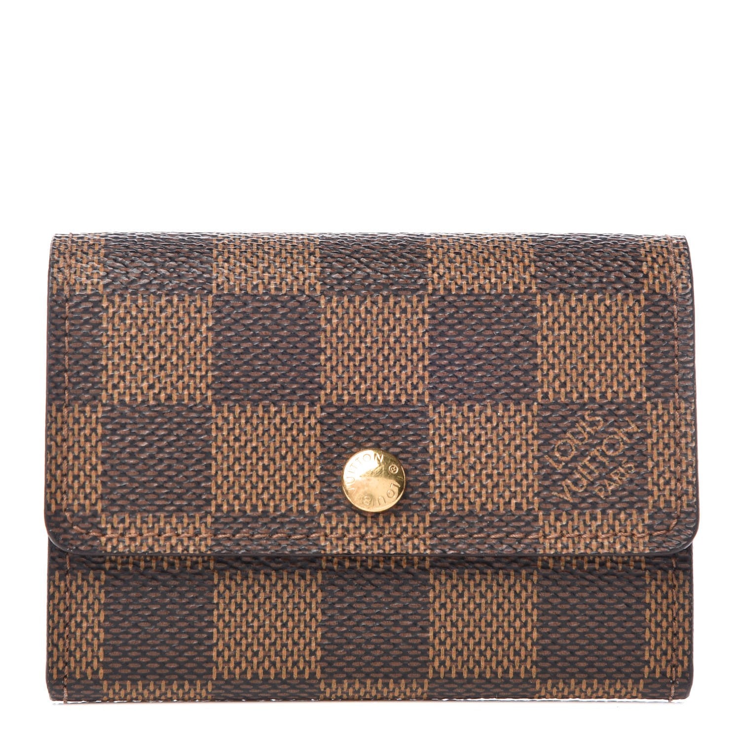Louis Vuitton Damier Ebene Porte-Monnaie Plat Coin Purse 1 of 9