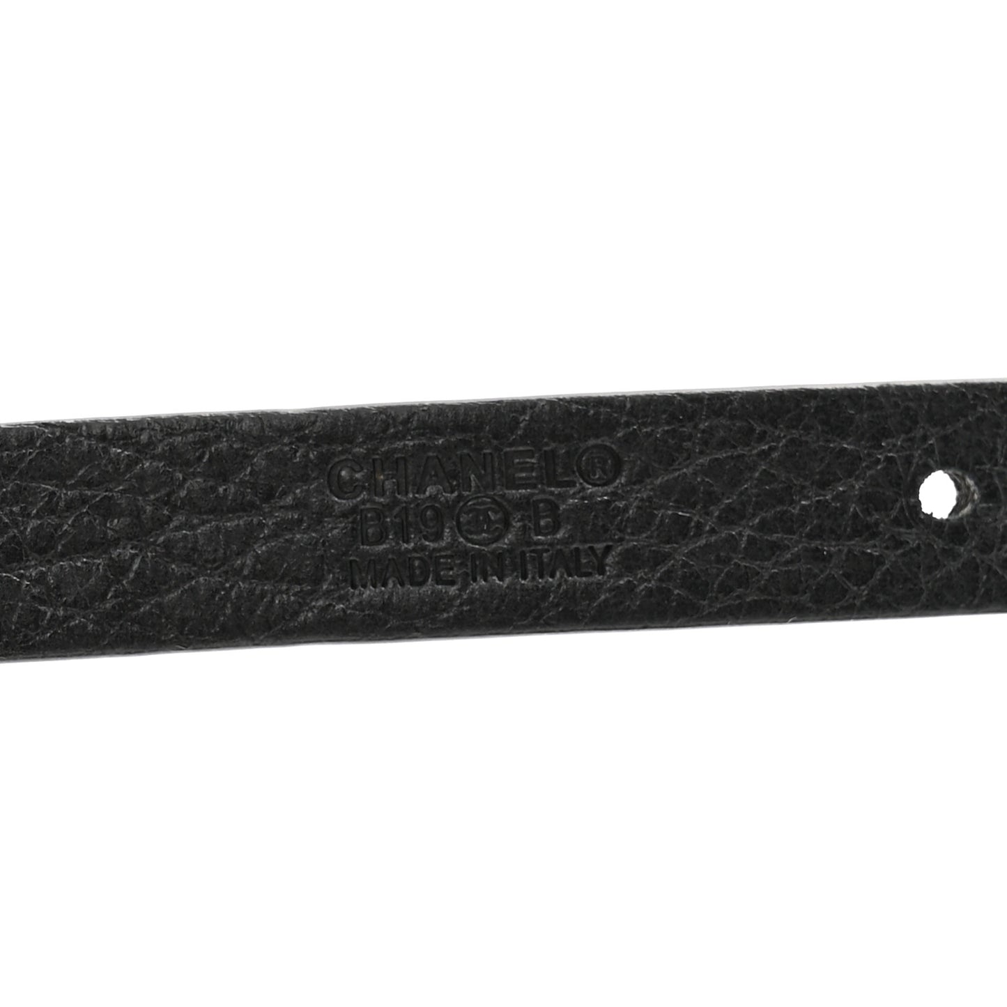 Calfskin Metal CC Chain Belt 85 34 Black